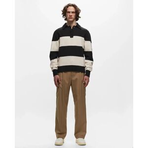 Officine Générale MARLEY STRIPE ITL MERINO WO CO men Pullovers black white en taille:S