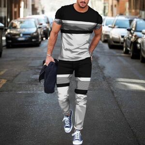 Costume de sport d été, t-shirt à manches courtes et pantalon Long pour hommes, ensemble de 2 pièces, survêtement imprimé en 3D, vêtements surdimensionnés décontractés, tendance - Publicité
