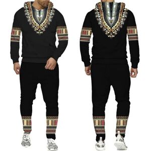 Costume à capuche africain Dashiki pour hommes, décontracté, imprimé en 3D, Style ethnique, ensemble sweat-shirt et pantalon pour femmes, Streetwear personnalisé, manteau de survêtement - Publicité