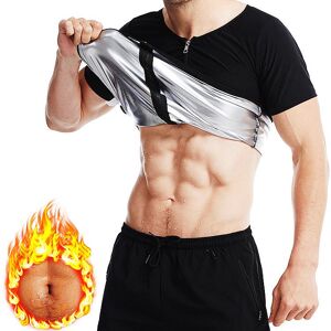 Costume de Sauna pour Hommes, Gilet de Sudation d entraînement de Taille, Chemises Minceur à Fermeture éclair, débardeurs d entraînement, vêtements de Forme, FItness Body Shaper, Gymnastique, Sweat-Shirt Thermo - Publicité