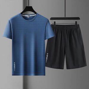 Costume de Sport décontracté pour hommes, T-Shirt à manches courtes et Short à séchage rapide, ensemble 2 pièces, costume de plage, de Jogging, à la mode, été - Publicité