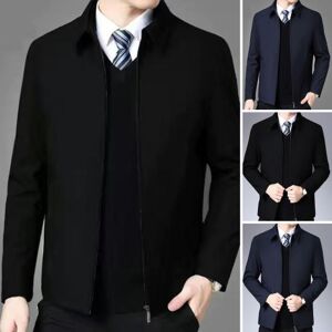 Hommes costume manteau formel Style d affaires col rabattu fermeture éclair patte à manches longues Anti-rides hommes printemps automne veste - Publicité