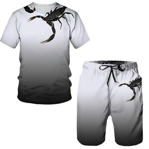 Costume d été surdimensionné pour hommes, T-Shirt/short/tenue décontracté, imprimé Scorpion 3D, Fitness, ensemble 2 pièces, survêtement pour hommes, nouvelle collection - Publicité