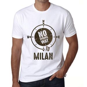 Ultrabasic Tee Shirt Homme Vintage Graphic T Shirt No Wrong Way Milan Blanc - Publicité