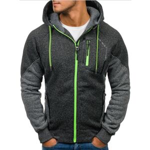 Veste à capuche pour hommes, automne et hiver, fermeture éclair solide, poche de sport décontractée, sweat-shirt gris, manteaux Cardigan - Publicité