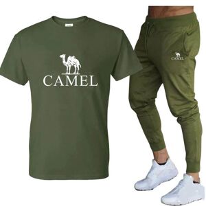 Camel Costume deux pièces T-shirt et pantalon pour hommes, nouvelle tendance, loisirs, sport assorti, nouvelle collection printemps et été - Publicité