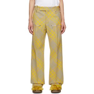 Burberry Pantalon jaune et beige à carreaux - IT 48 - Publicité