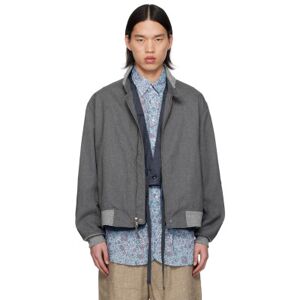 Engineered Garments Blouson aviateur gris à col droit - L - Publicité