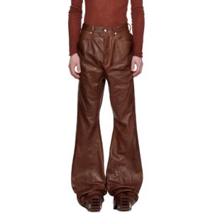 Rick Owens Pantalon Slivered bourgogne en cuir - WAIST US 32 - Publicité