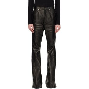 Rick Owens Pantalon Slivered noir en cuir - WAIST US 32 - Publicité