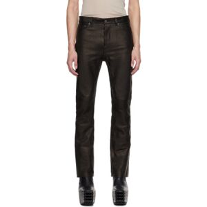 Rick Owens Pantalon Jim Cut noir en cuir - WAIST US 32 - Publicité