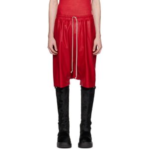 Rick Owens Short Rick's Pods rouge en cuir - IT 52 - Publicité