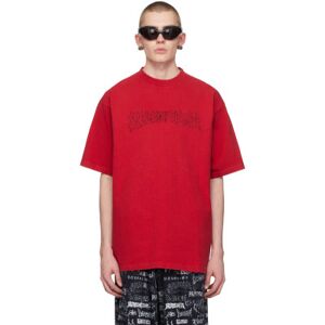 Balenciaga T-shirt rouge à logo modifié imprimé - M - Publicité