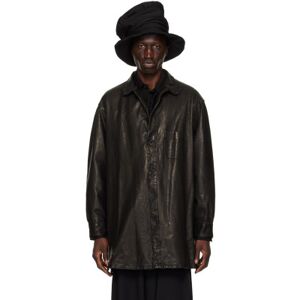 Yohji Yamamoto Blouson noir en cuir édition Isamu Katayama Backlash - 3 - Publicité