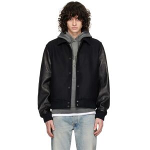 John Elliott Blouson teddy noir en cuir - M - Publicité