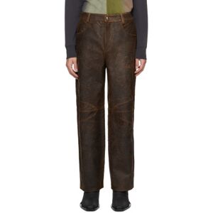 Eckhaus Latta Pantalon Hide brun en cuir - WAIST US 32 - Publicité