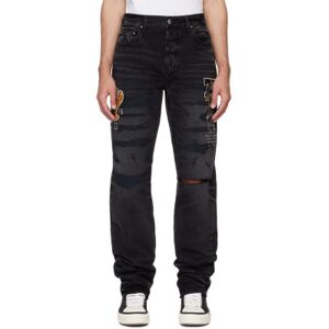 Amiri Jean droit noir à écussons - WAIST US 32 - Publicité