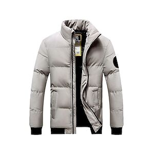 Homme Manteau d'hiver Veste d'Hiver Doudoune Veste matelassée Poche Poche zippée Sortie Casual Quotidien Randonnée Coupe Vent Chaud Hiver Couleur monochrome Noir Rouge Vert Gris Doudoune Lightinthebox