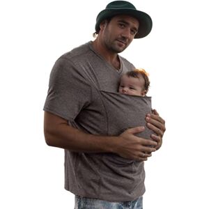 Generic Chemise pour Porte-bébé, Kangaroo Dad's V-Neck Short-Sleeve Pullover Tops, Tshirt Multifonctionnel à Poches pour Hommes et Femmes - Publicité