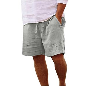 JUANMAO Short Homme Coton Lin, Bermuda Long Homme Été Shorts De Plage Vetement en Lin Pantalon Court Homme Pas Cher Sport Pantacourt Homme Leger Short De Survêtement Décontracté avec Poches - Publicité