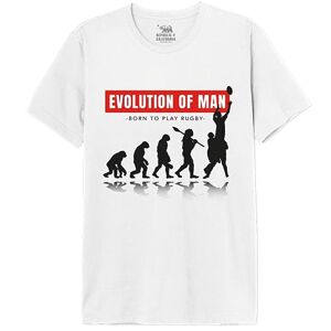 Republic of California « Evolution of Rugby »  T-Shirt Homme, Blanc, Taille M - Publicité