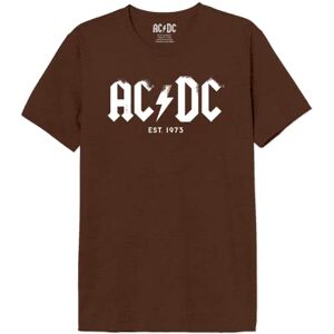 cotton division AC/DC « Grunge Logo 1973 »  T-Shirt Homme, Marron Melange, Taille S - Publicité