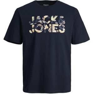 Jack & Jones Jjejeff Corp Logo Tee SS O-Neck Sn Chemise à Manches Longues, Blazer Bleu Marine/détail : Fleur, XXL Homme - Publicité