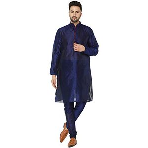 SKAVIJ Kurta Pyjama Robe De Fête Costume Homme (Bleu, X-Large) - Publicité