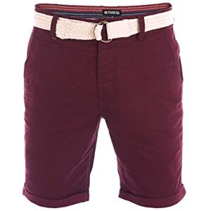 riverso Short Chino RIVHenry pour Homme Ceinture, Bermuda Short, Court, 98% Coton Bleu Clair, Bleu foncé, Navy, Rouge, Vert, Orange, Beige, Gris W30 – W42 Wine Red (15400) W 42 - Publicité