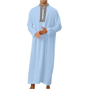 Allence Chemise en Coton boutonnée pour Hommes à Manches Longues Caftan Thobe Longue Robe Décontractée Chemise pour Plage Pull Solide Musulman Robe Blouse - Publicité