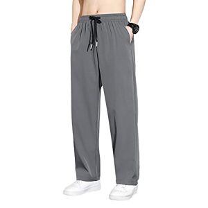 ARtray Pantalon de jogging pour homme, coupe athlétique, décontracté, extensible, couleur unie, jambes droites, cordon de serrage, infroissable, coupe ajustée, qualité supérieure, gris foncé, 34-37 - Publicité