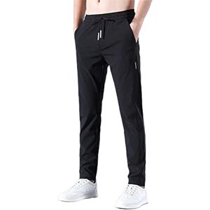 liaddkv Pantalon stretch à séchage rapide pour homme, froid glacé, respirant, jogger, cordon de serrage, pantalon de jogging avec poches, pantalon cargo pour homme été, BK1., XXXL - Publicité