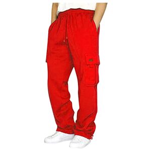 Générique Bermuda Long Homme Sport Y2k Vetement Jeans Baggy Cargo Survêtement Survêtement Vêtements De Sécurité Pantalon Homme Ete Vetement Homme,Rouge 3XL - Publicité