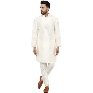 SKAVIJ Kurta Pyjama -Robe de Soirée Festive Costume Homme (Blanc, Medium) - Publicité