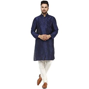 SKAVIJ Kurta Pyjama -Robe de Soirée Festive Costume Homme (Bleu, Large) - Publicité