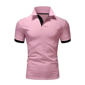 ZDJSWJ Hommes Polo Manches Courtes Coton Golf Slim Casual t-Shirt col Classique Sport Slim Manches Courtes (Couleur Rose,5XL) - Publicité