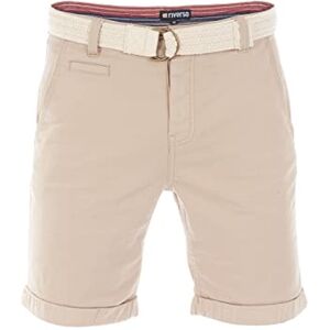 riverso Short Chino RIVHenry pour Homme Ceinture, Bermuda Short, Court, 98% Coton Bleu Clair, Bleu foncé, Navy, Rouge, Vert, Orange, Beige, Gris W30 – W42 Sahara Sable Beige W 33 - Publicité