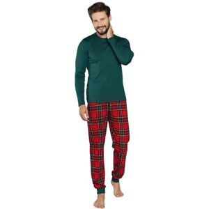 Italian Fashion IF Ensemble de pyjama long deux pièces pour hommes en coton chaud costume de maison vêtements de nuit modèle printemps 2022, vert, M - Publicité