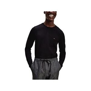 Tommy Hilfiger T-Shirt Homme Stretch Slim Fit Long Sleeve Tee Encolure Ronde, Noir (Black), S - Publicité