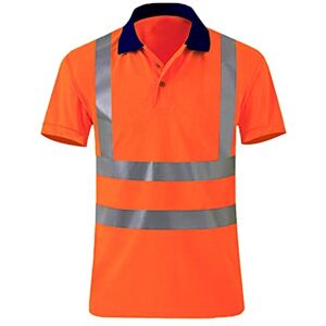 Beokeuioe Veste de travail à rayures réfléchissantes pour homme Veste de sécurité à manches longues Sweat à capuche Veste de signalisation haute exécutive, C2 orange, M - Publicité