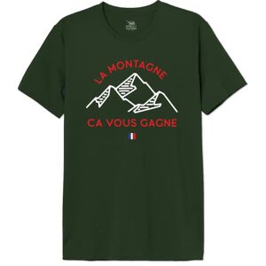 Republic Of California « La Montagne Ca Vous Gagne »  T-Shirt Homme, Vert, Taille L - Publicité