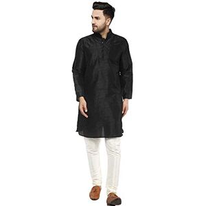 SKAVIJ Kurta Pyjama -Robe de Soirée Festive Costume Homme (Noir, Large) - Publicité