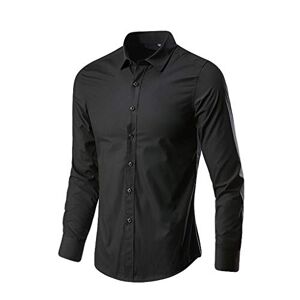 BOTCAM Chemise à manches longues pour homme Sans boutons, Noir , XXL - Publicité