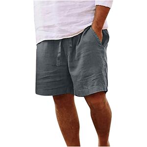 JUANMAO Short Homme Coton Lin, Bermuda Long Homme Été Shorts De Plage Vetement en Lin Pantalon Court Homme Pas Cher Sport Pantacourt Homme Leger Short De Survêtement Décontracté avec Poches - Publicité