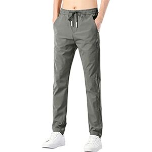 liaddkv Pantalon stretch à séchage rapide pour homme, froid glacé, respirant, jogger, cordon de serrage, pantalon de jogging avec poches, pantalon cargo pour homme été, gris foncé, L - Publicité