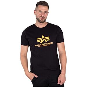 Industries Alpha Indutries Basic Print T-Shirt pour Homme, Black/Neon Orange - Publicité