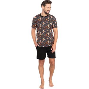 Italian Fashion IF Ensemble de pyjama long deux pièces pour hommes en coton chaud costume de maison vêtements de nuit modèle printemps 2022, multicolore, L - Publicité