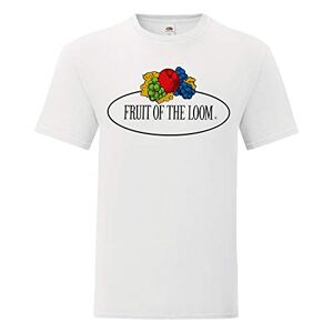 Fruit of the Loom T-Shirt Manches Courtes col Rond Grand Logo Leo M Blanc - Publicité