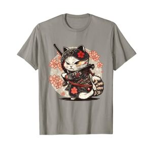 Japan Graphic Cat Samurai Costume Japonais Samouraï Ninja Cat Katana Style Japonais Chat Japonais T-Shirt - Publicité