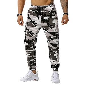 TOFOTL Pantalon Randonnée Homme Cordon avec Poche Camouflage Deguisement Funky Regular Chino Pantalon Vintage Chino Pantalon De Travail Marque Sarouel Ete Fête des pères Pantalon Impermeable Gris S - Publicité